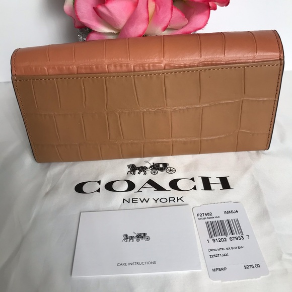 Coach Slim Envelope Crossgrain Leather Wallet - Picture 4 of 8